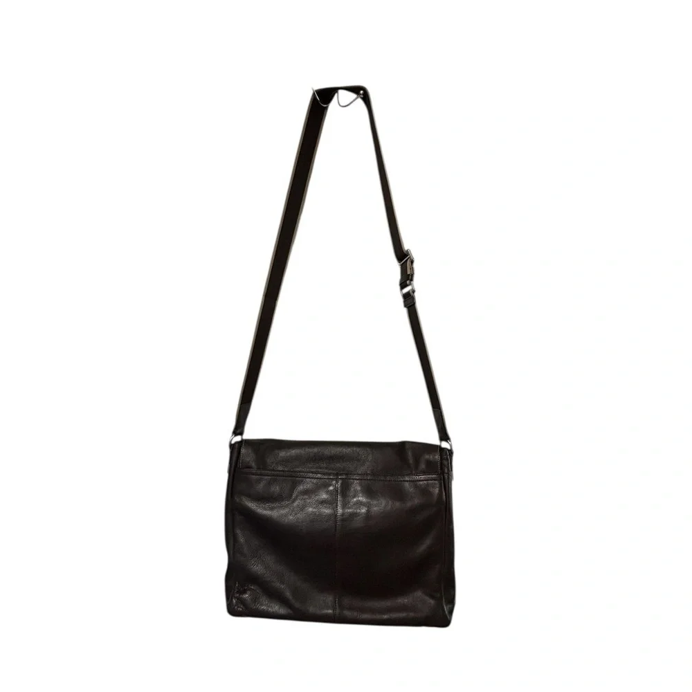 Coach Men's Heritage Web Brown Leather Messenger Bag with Adjustable Strap